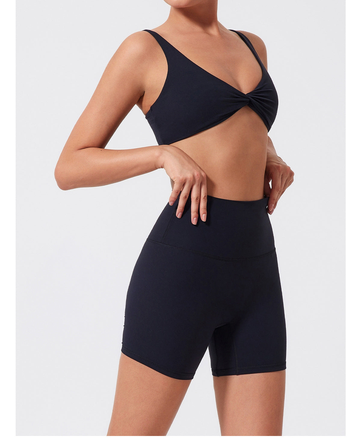 High-Waist Butt-Lifting Yoga Set with Twist Bra