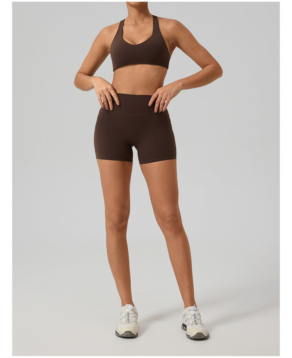 Summer Naked Feel Yoga Shorts Set