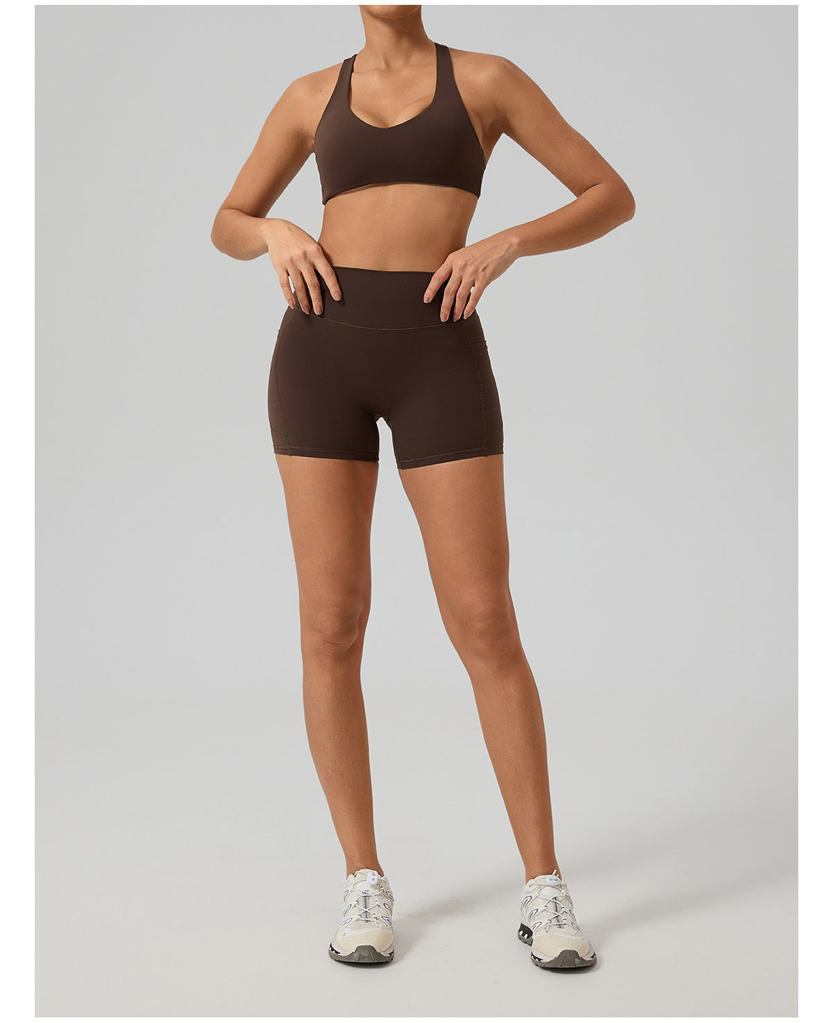 Summer Naked Feel Yoga Shorts Set