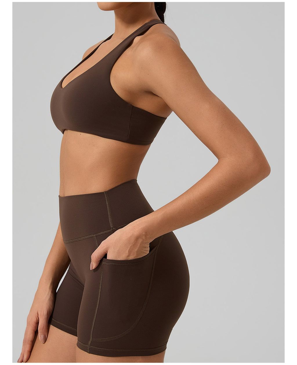 Summer Naked Feel Yoga Shorts Set