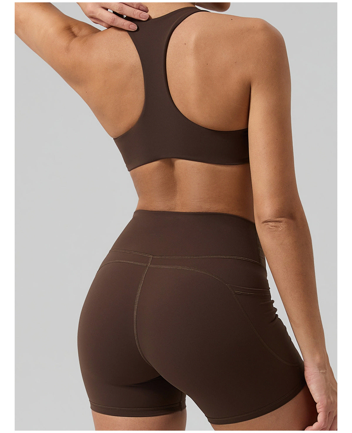 Summer Naked Feel Yoga Shorts Set