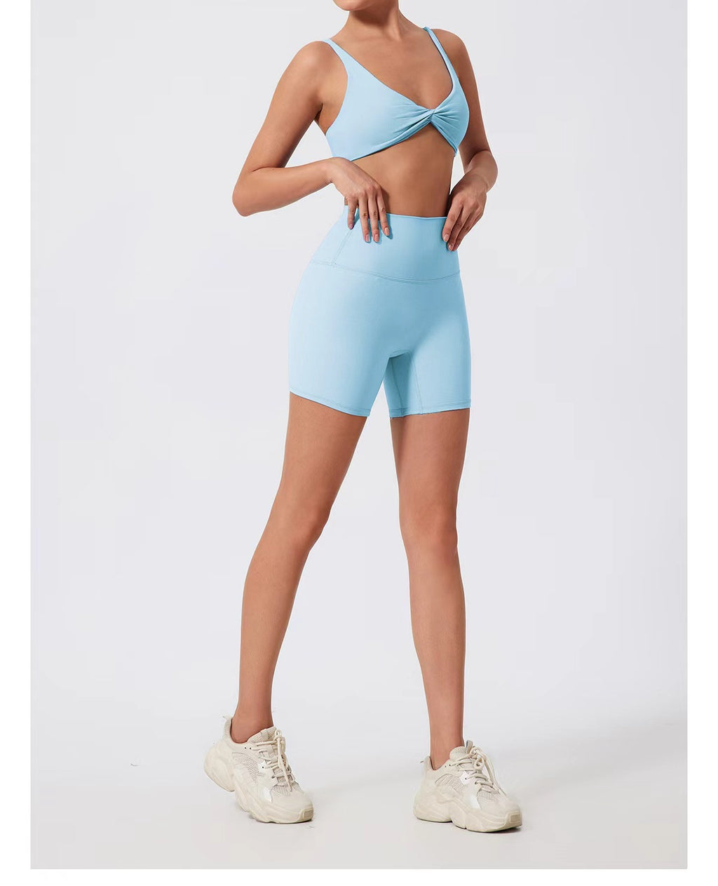 High-Waist Butt-Lifting Yoga Set with Twist Bra