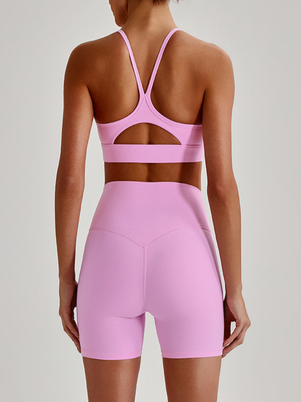 Brushed Seamless Cross-Back Yoga Set