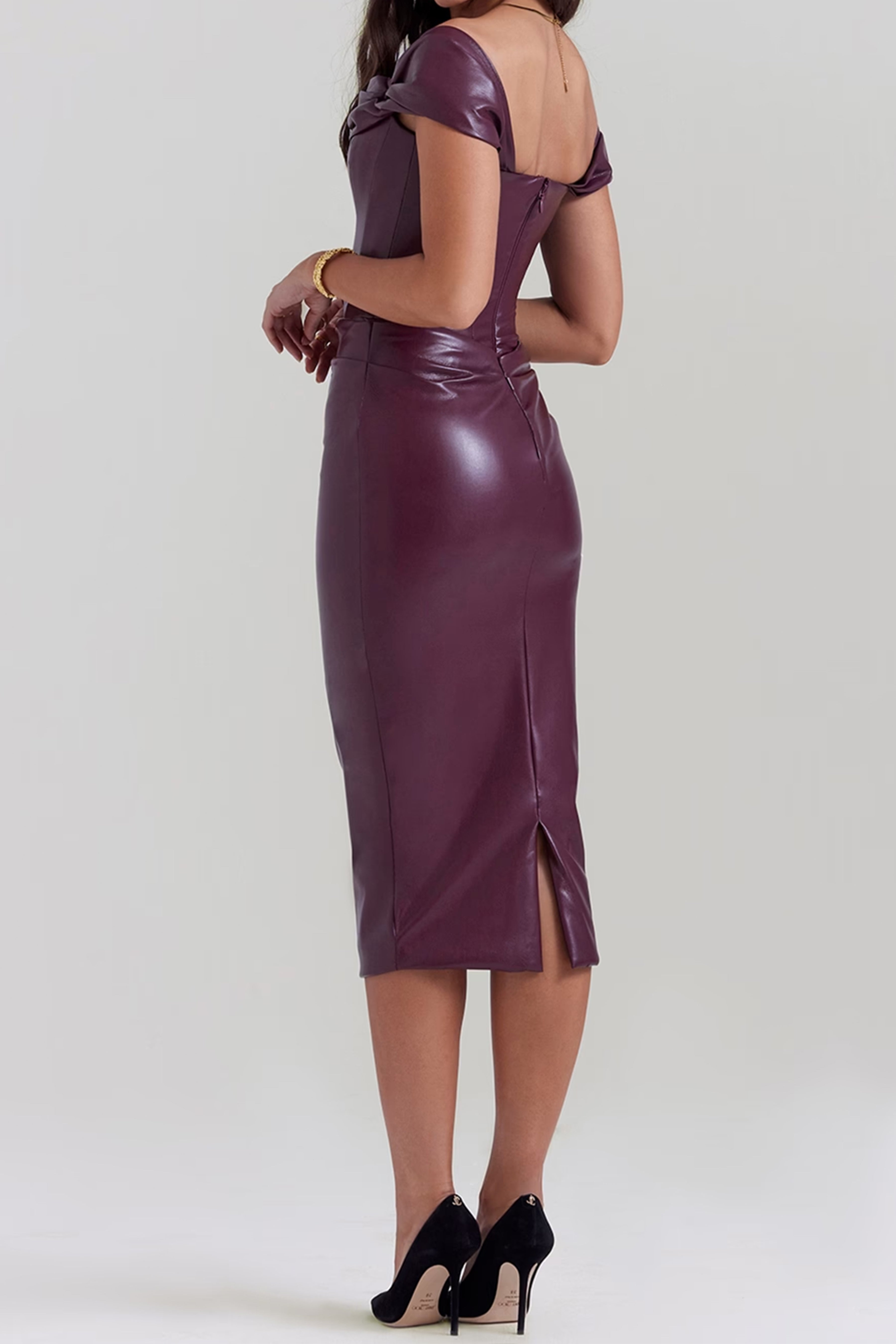Mulberry Vegan Leather Corset Dress