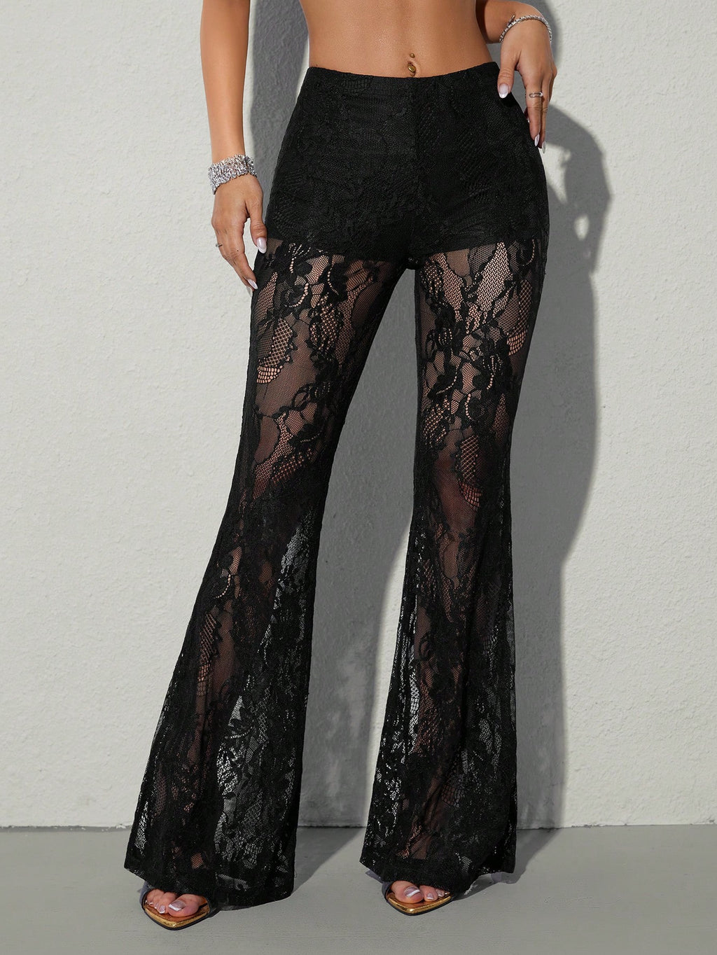 Sexy Lace Flared Pants