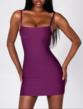 Purple Thin Strap Bandage Mini Dress