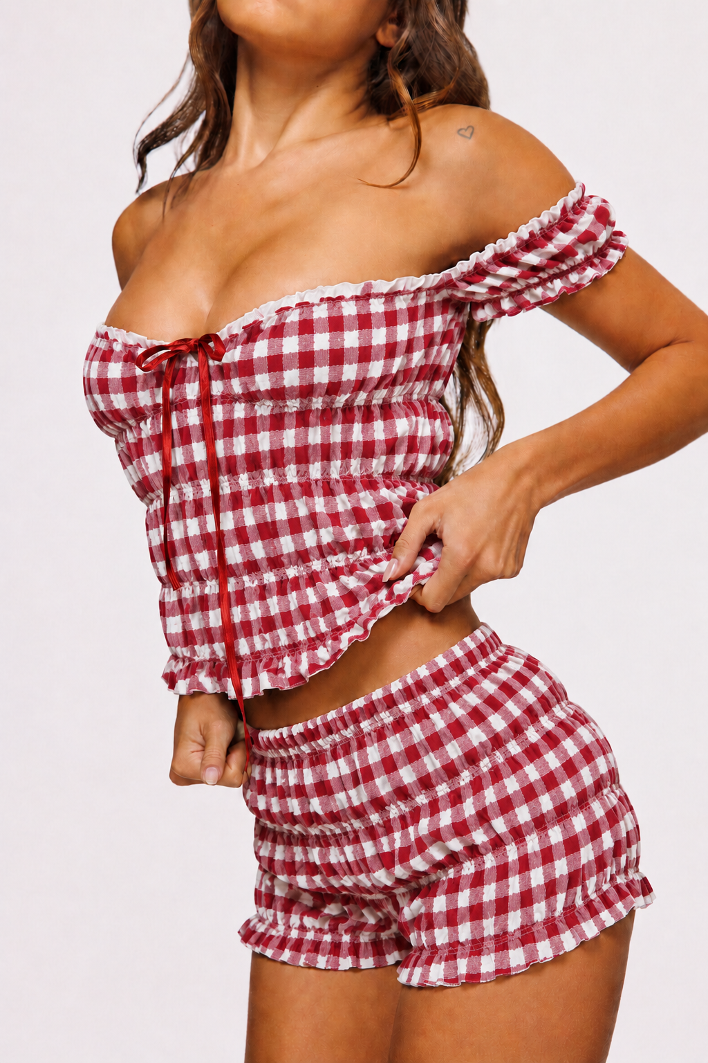 Coquette Ribbon Ruffle Short Set