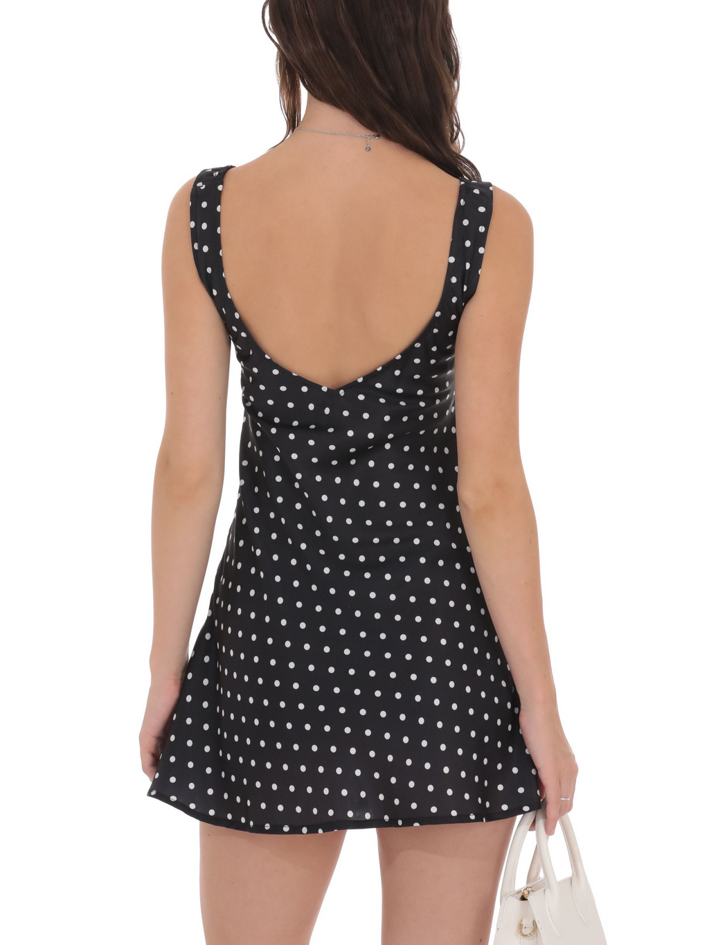 Weekend Getaway Feminine Polka Dot Slip Dress