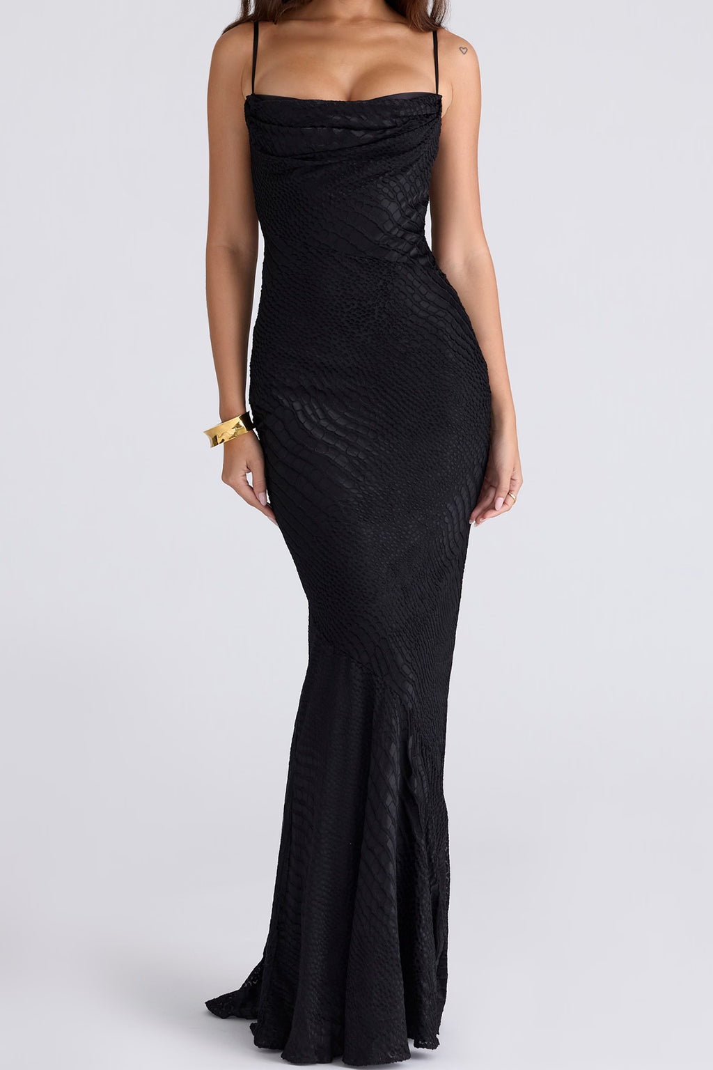 Devoré Satin Maxi Gown