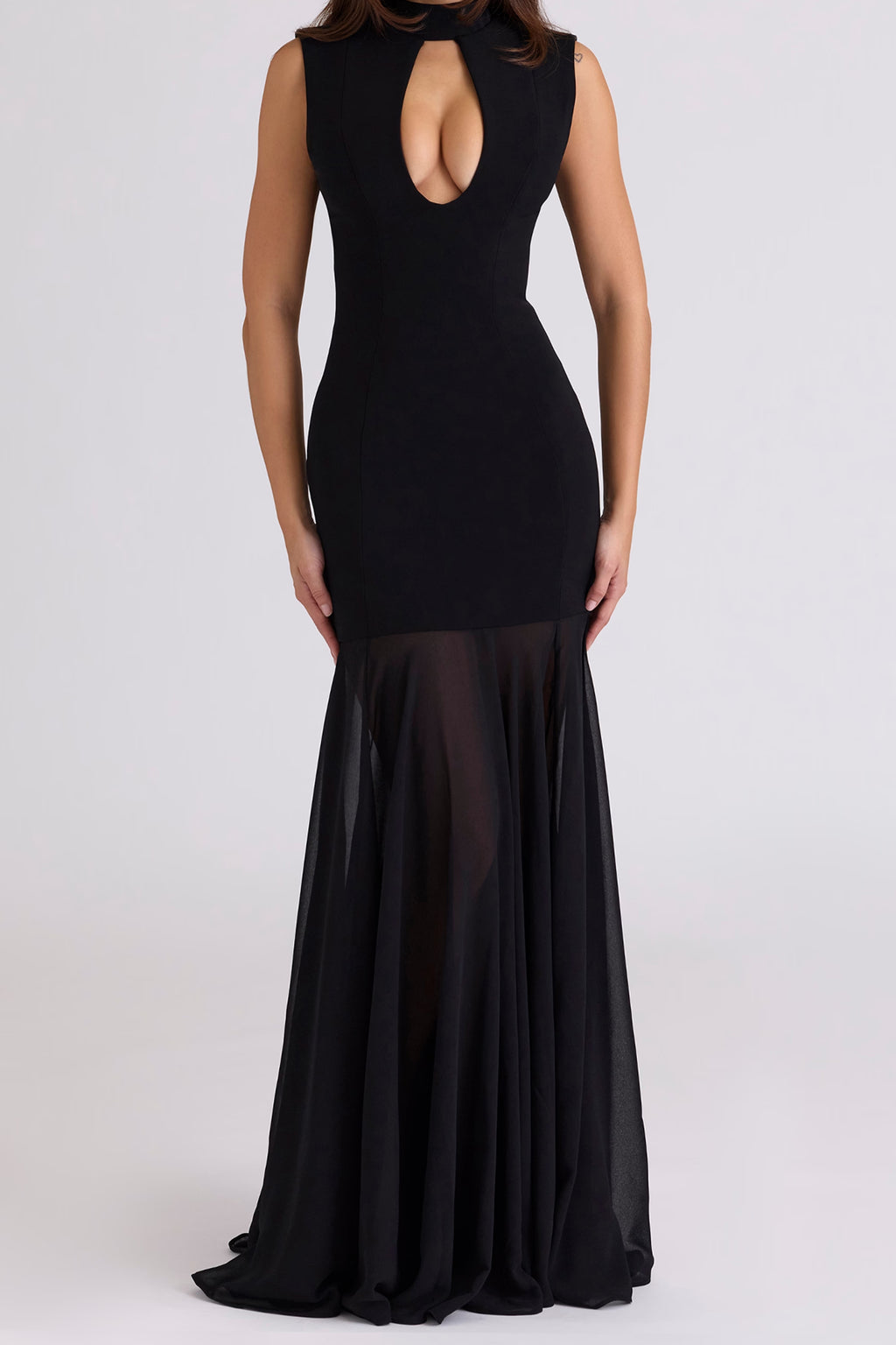 Elegant Mystique Keyhole Maxi Dress