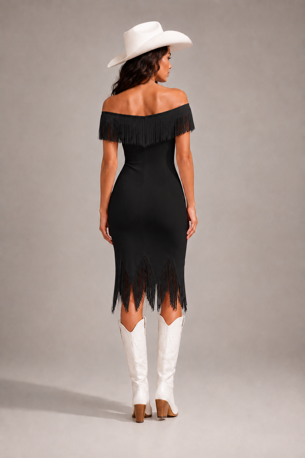 Cabaret Kiss Fringe Midi Dress