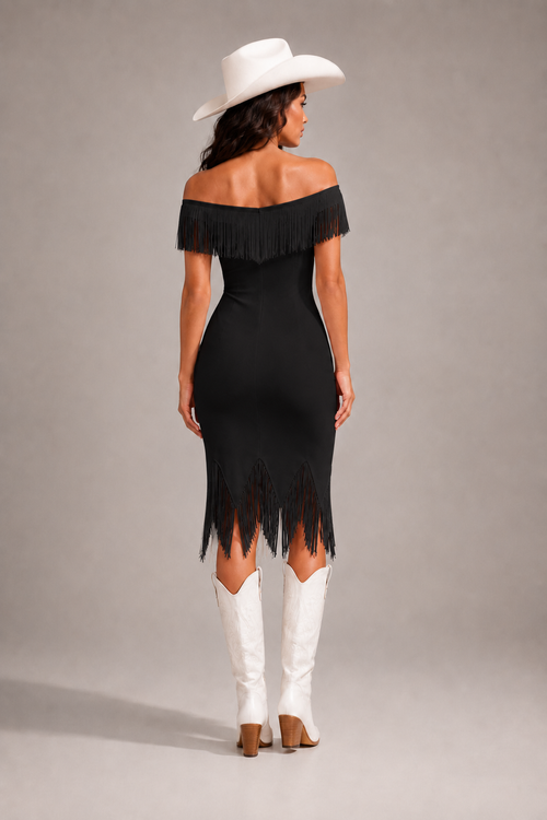 Cabaret Kiss Fringe Midi Dress