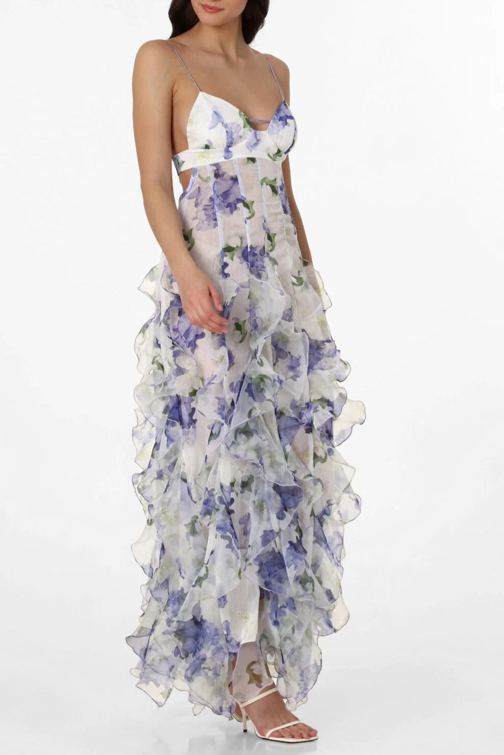Menti Santorini Iris Flower Maxi Dress