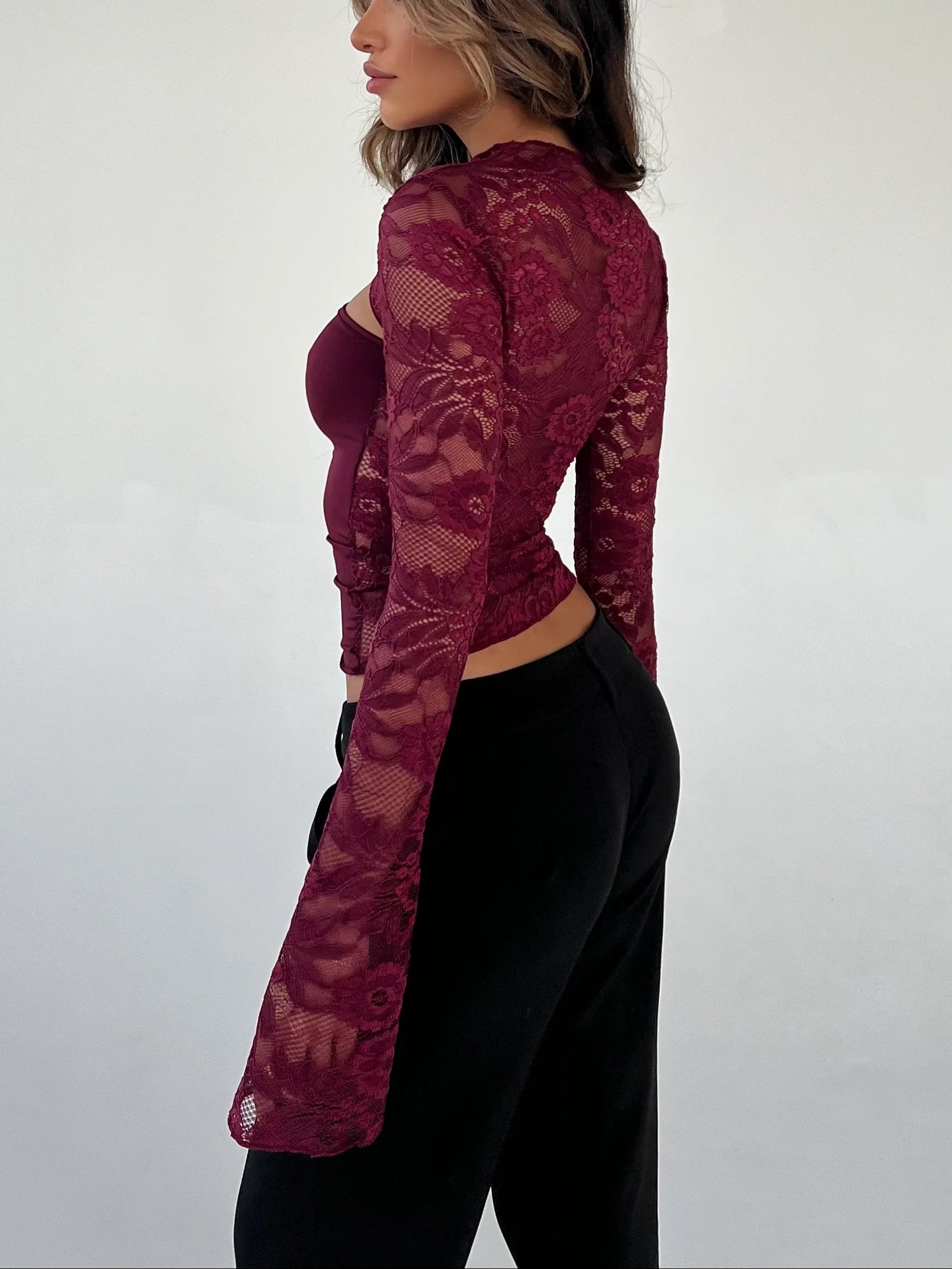 Lara Lace Long SLeeve Top