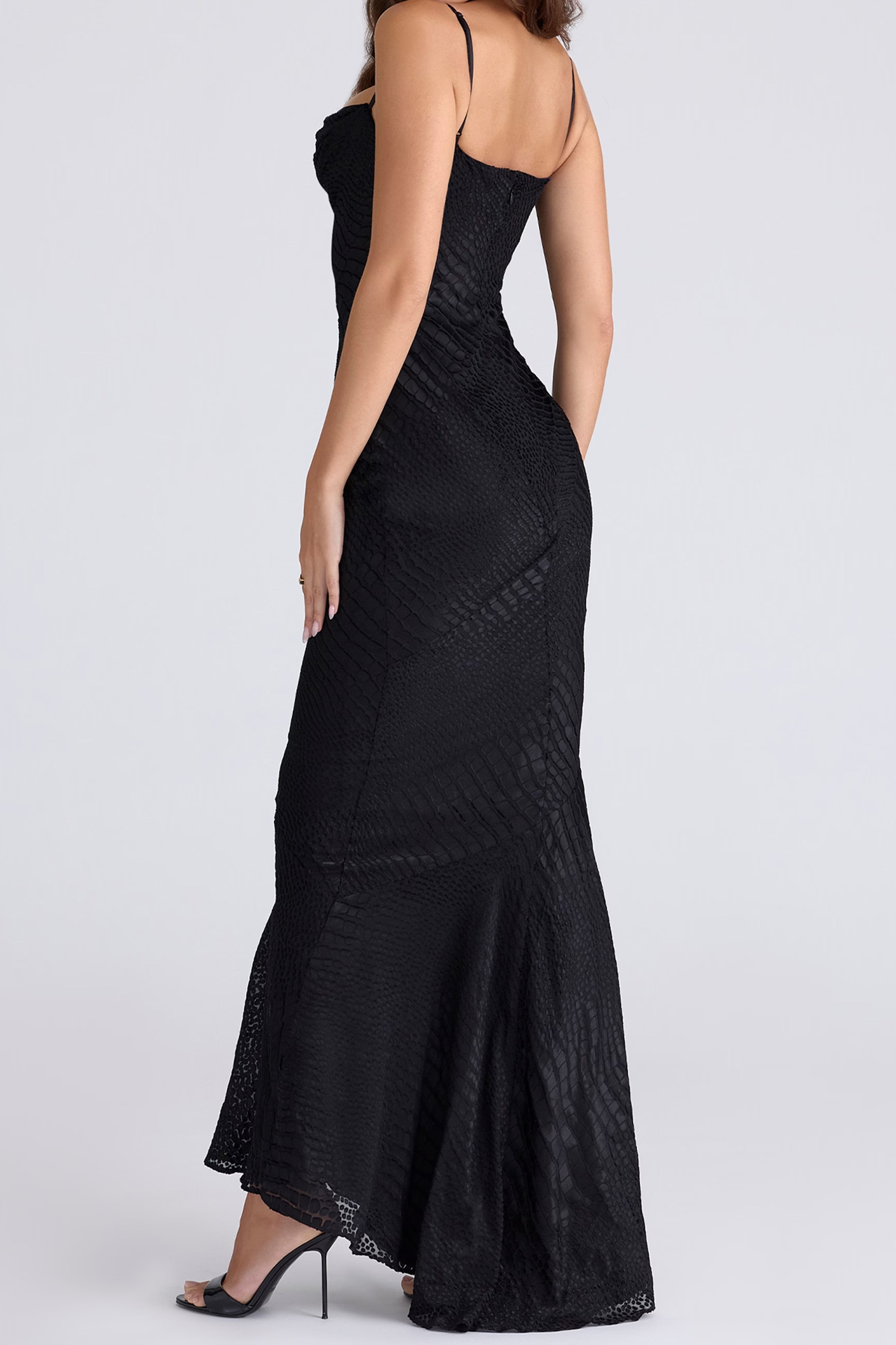 Devoré Satin Maxi Gown