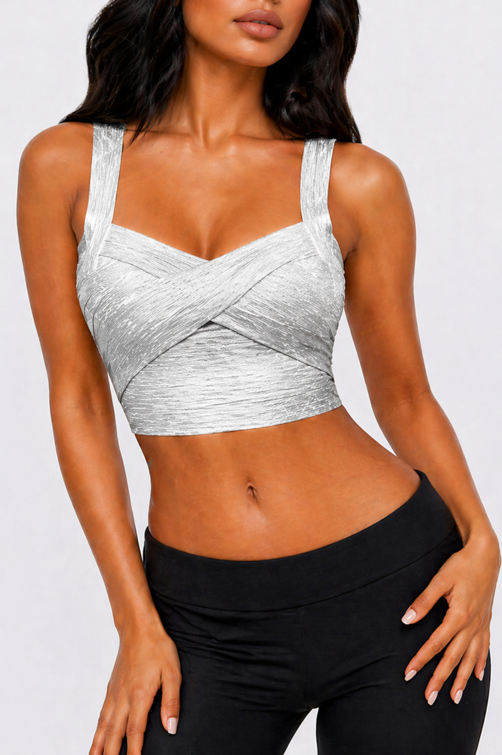 Jay Bandage Leather Crop Top