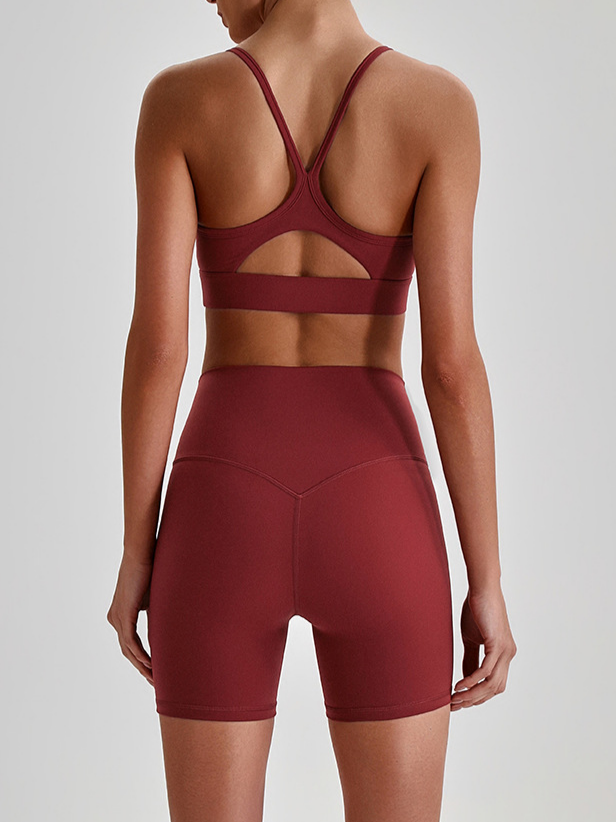 Brushed Seamless Cross-Back Yoga Set