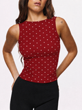 Noir Dot Sleeveless Knit Top