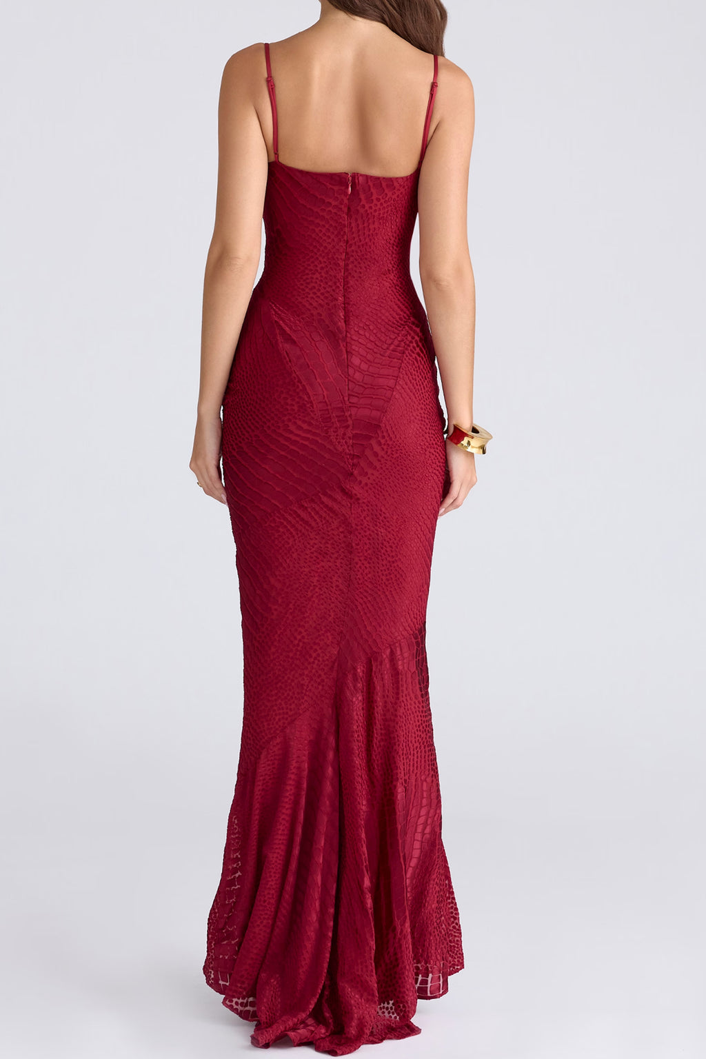 Devoré Satin Maxi Gown