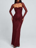 Shimmer Ruched Maxi Dress