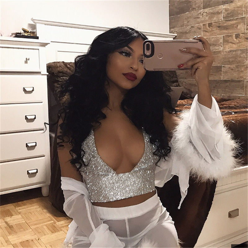 Mystic Hour Enchanting Rhinestone Halter Top