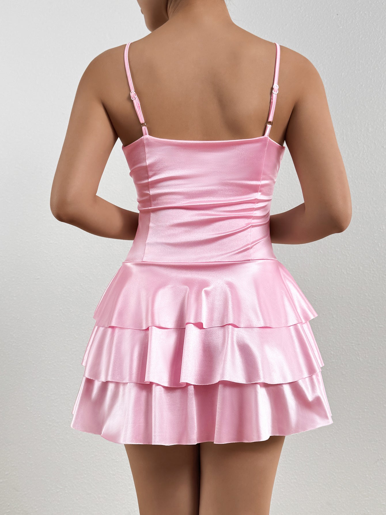 Playful & Feminine V-Neck Tiered Ruffle Mini Dress