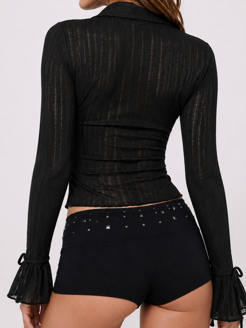Sleeve Ruffle Cuff Top