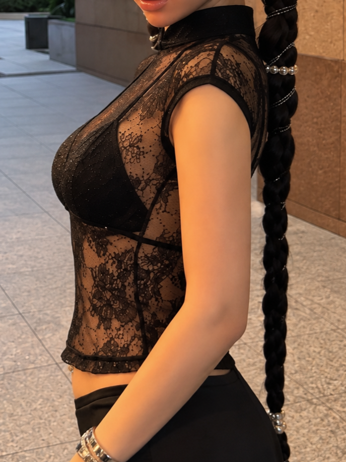 Sheer Floral Lace Top