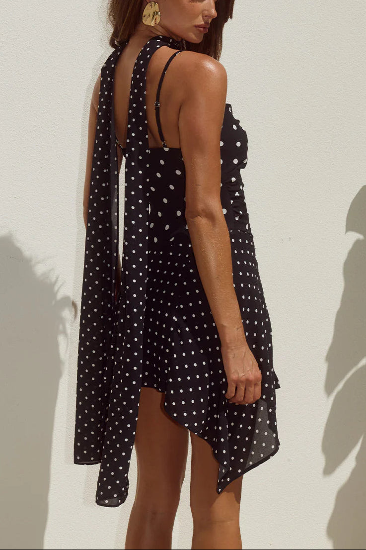 Polka Muse Scarf Mini Dress