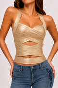 Bandage Top in Gold