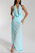 Desire Cowl Halter Dress