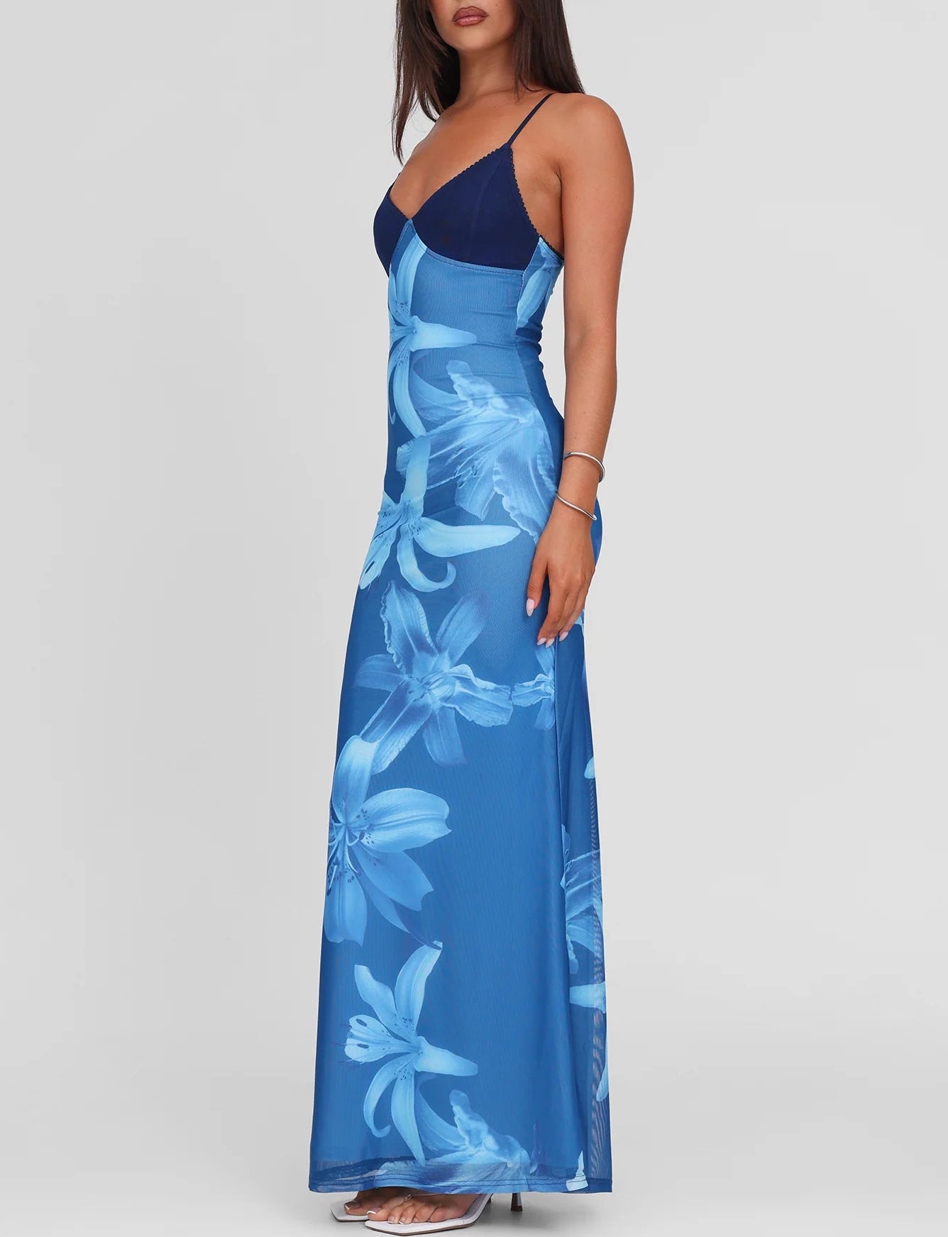 Sexy Print Slim Fit Cami Maxi Dress