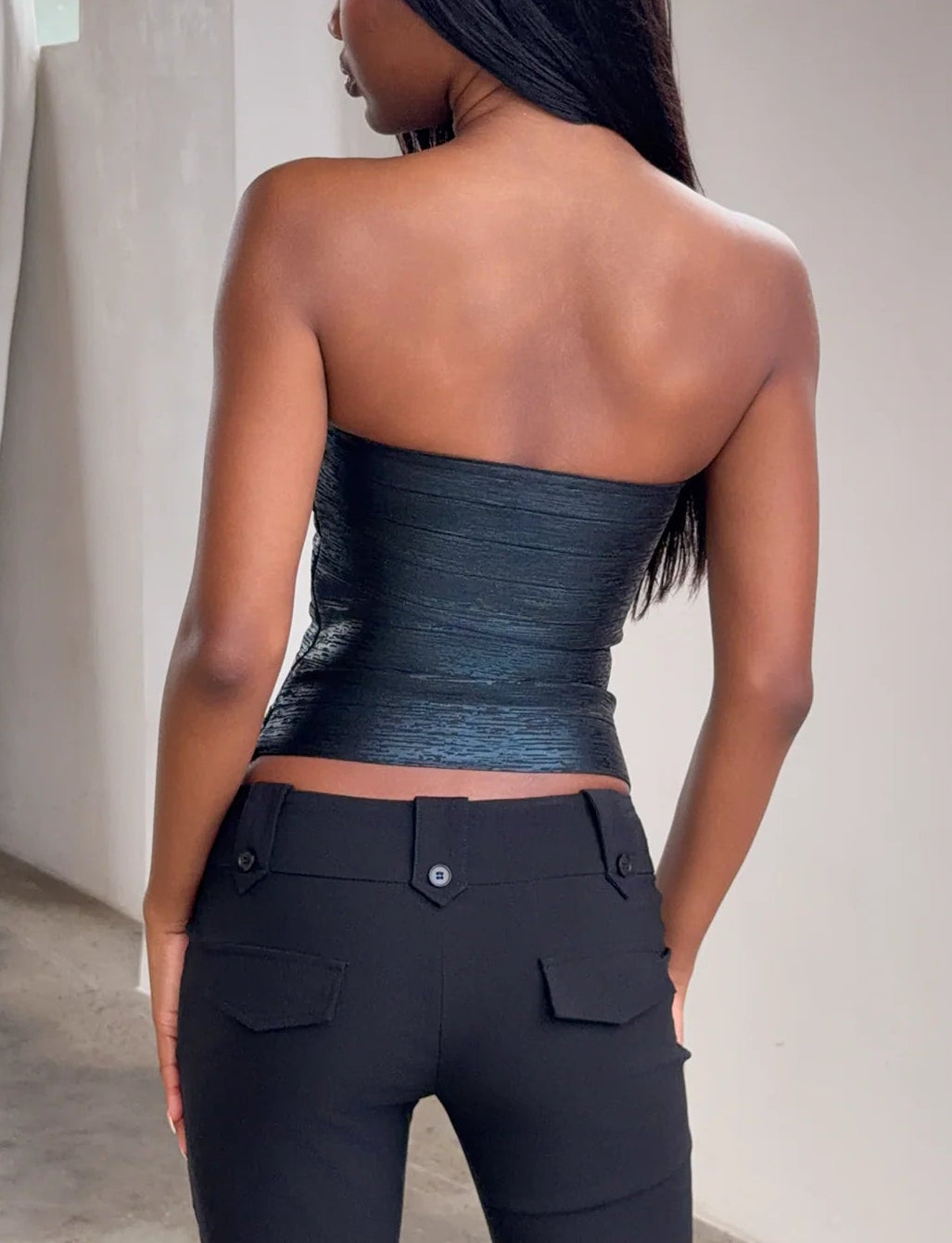 Niya Metallic Bandage Top