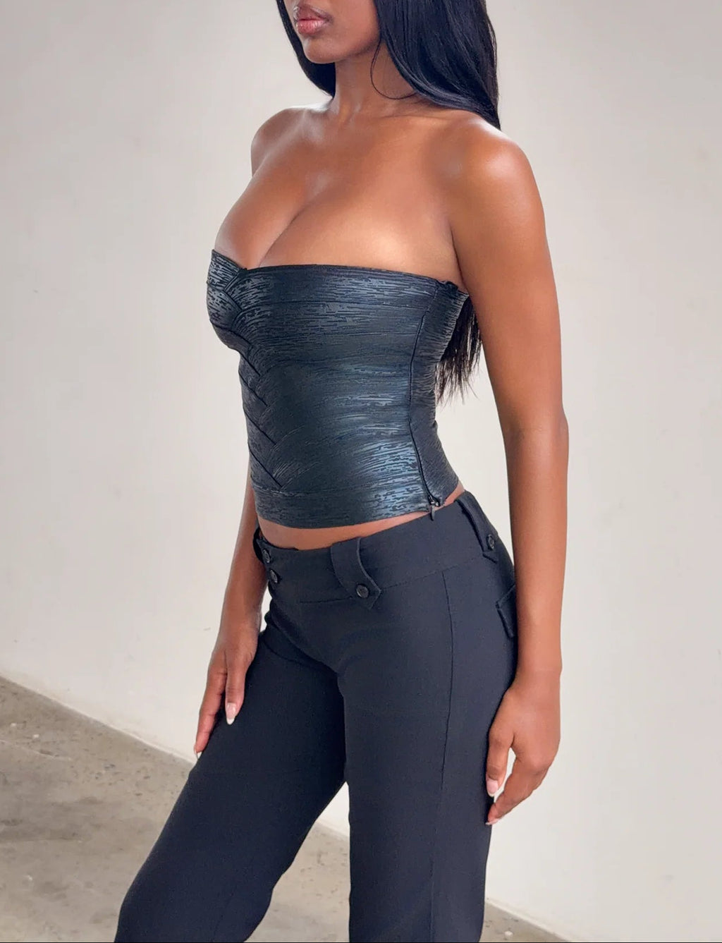 Niya Metallic Bandage Top
