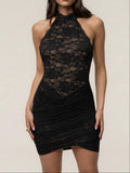 Black Lace Affair Mini Dress