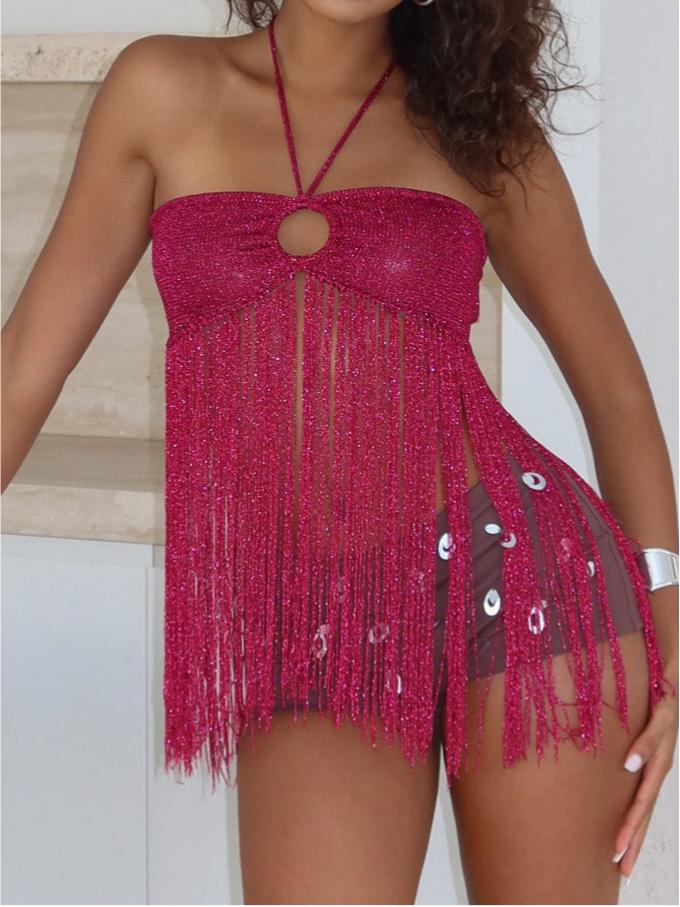 Boho Breeze Fringe Top Granita