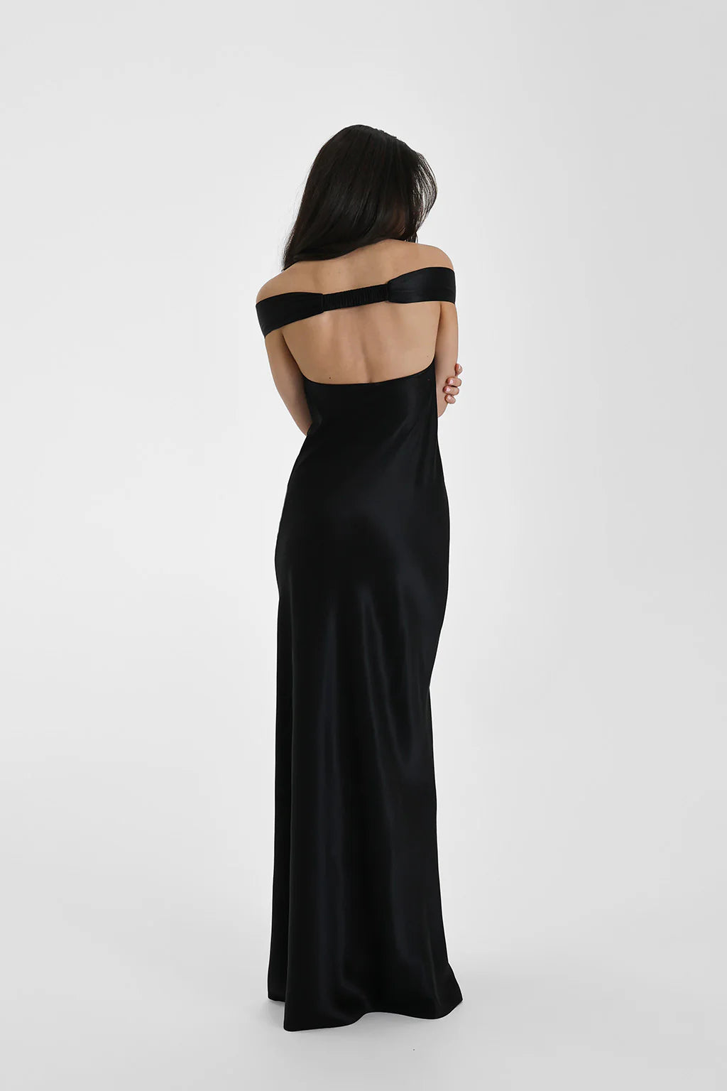 Elegant Poised Silk Evening Gown