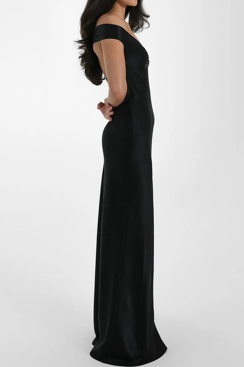 Elegant Poised Silk Evening Gown