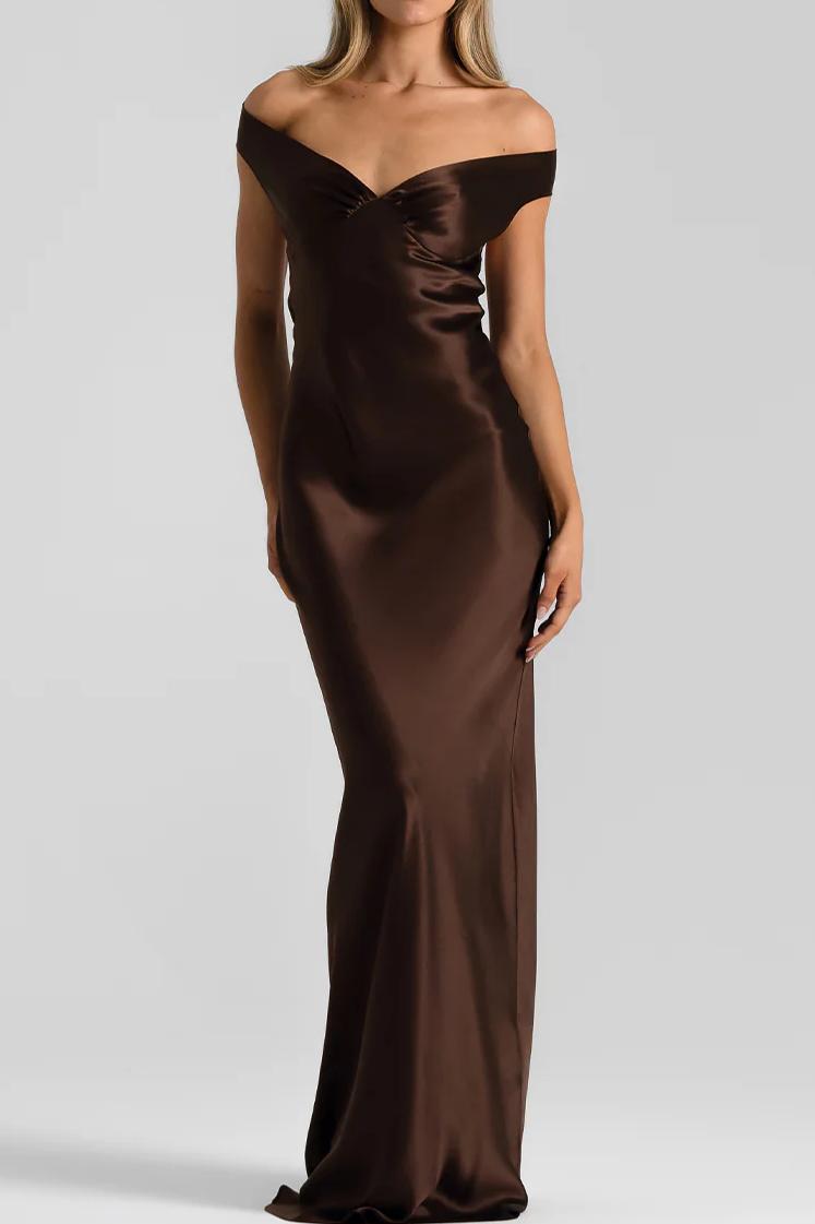 Elegant Poised Silk Evening Gown
