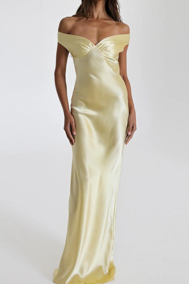 Elegant Poised Silk Evening Gown