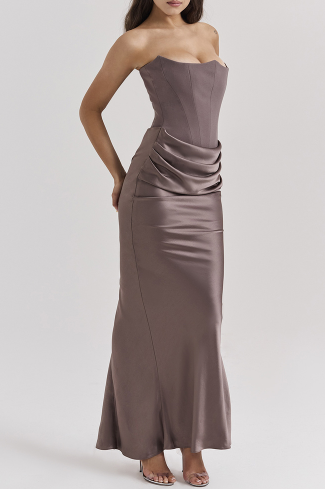 Vera-Strapless Elegant Maxi Dress