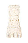 Tanisha Round Neck Sleeveless Flowers Lace Mini Dress