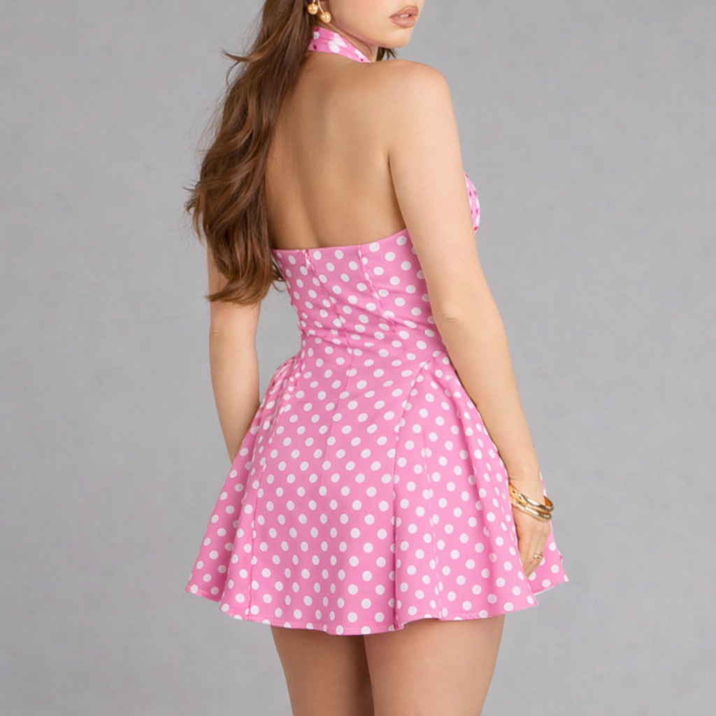 Twirl Me Twice Polka Dot Skater Dress