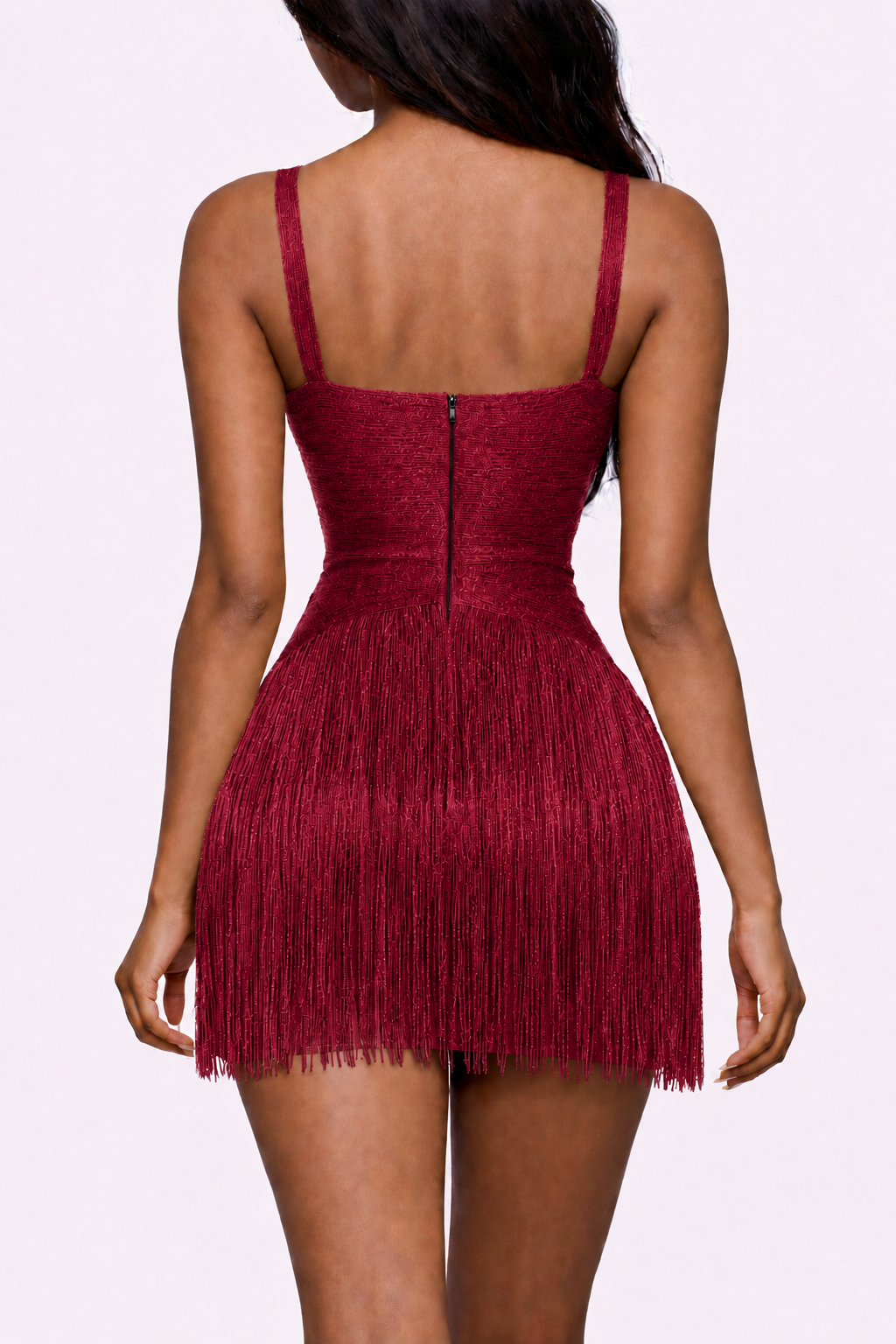 Flirty Fringe Bandage Mini Dress