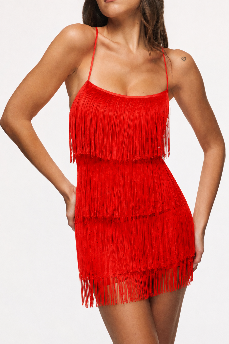Red Fringe Fever Dance Mini Dress