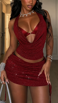 Midnight Muse Shimmer Skirt Set