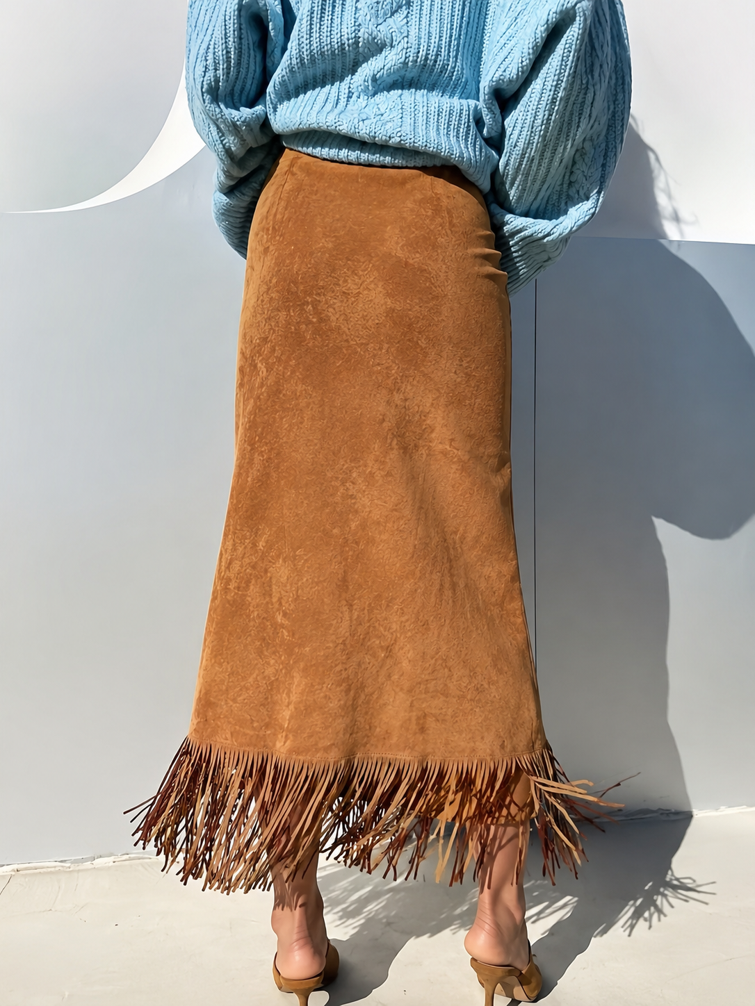 Desert Drift Fringe Maxi Skirt