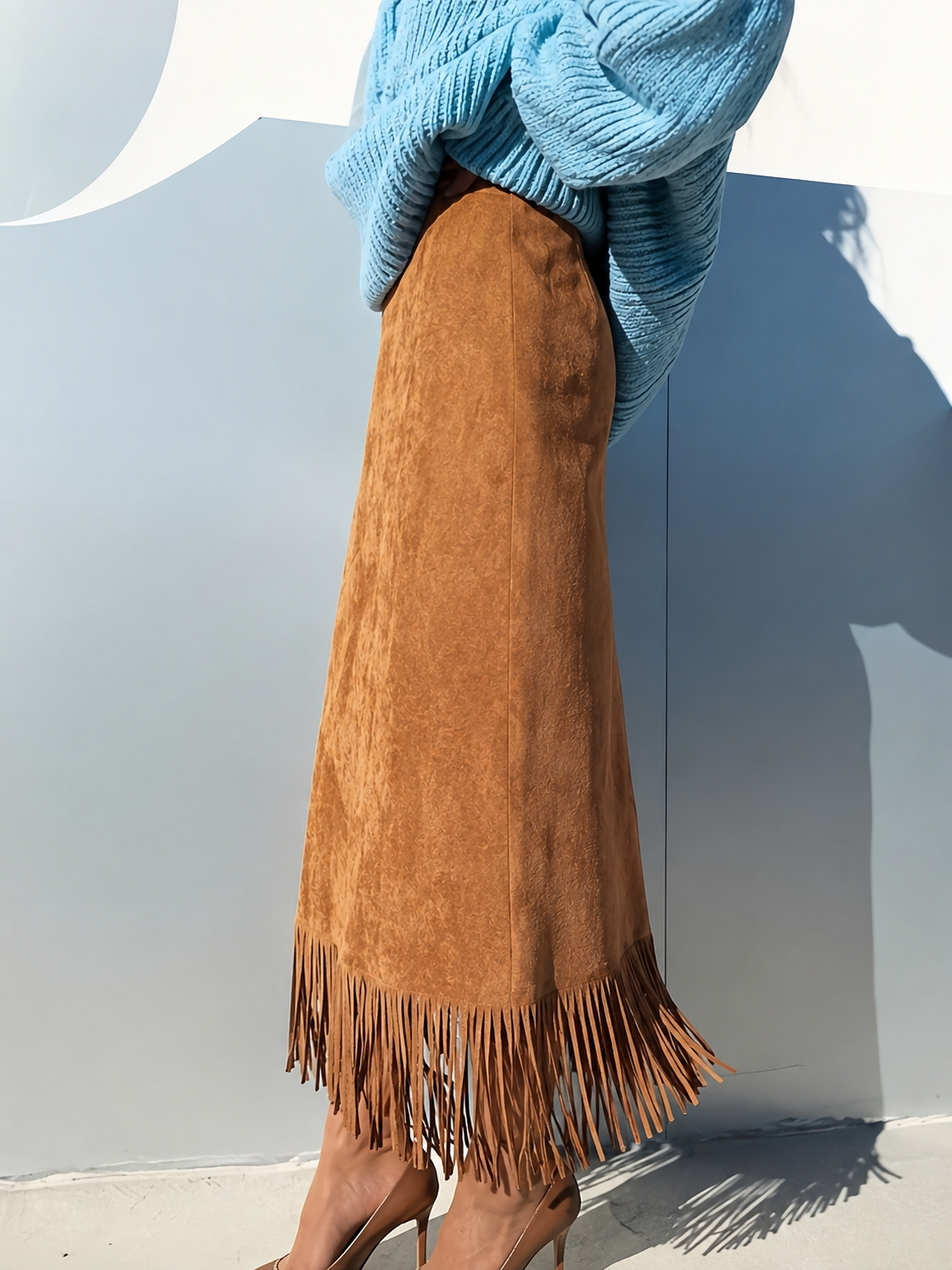 Desert Drift Fringe Maxi Skirt