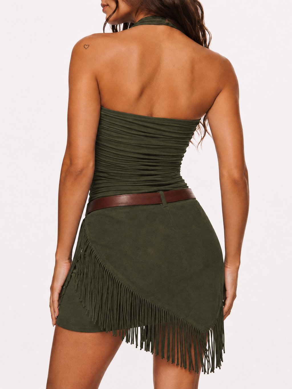 Nomad Fringe Halter Dress