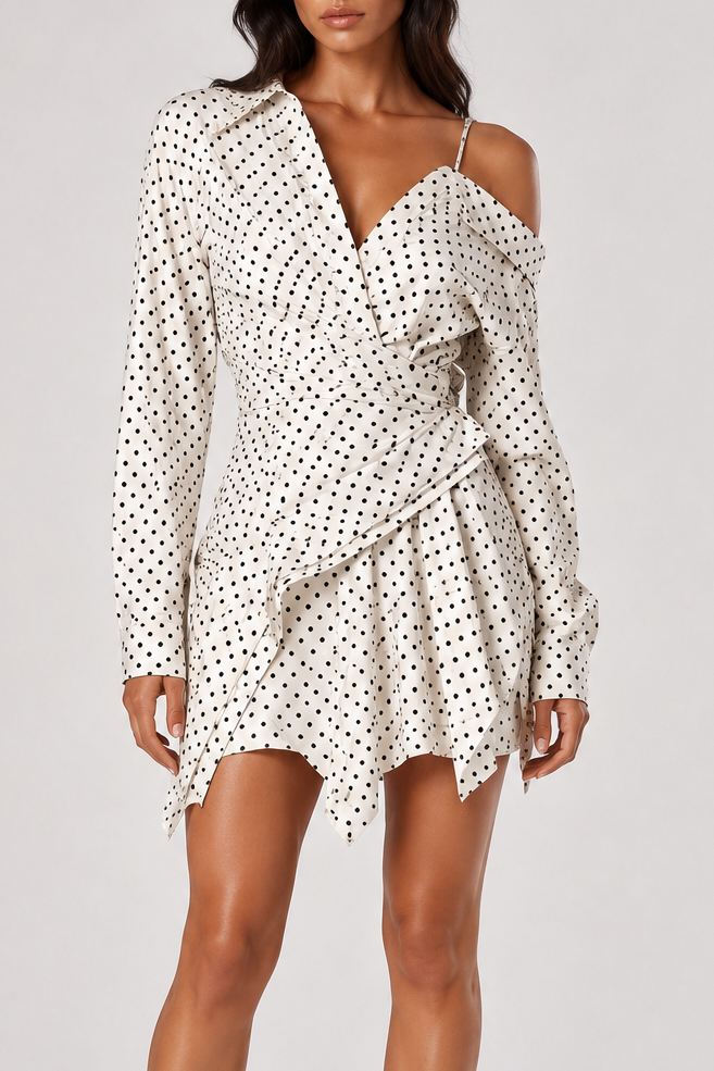 Midnight Muse Polka Dot Mini Dress